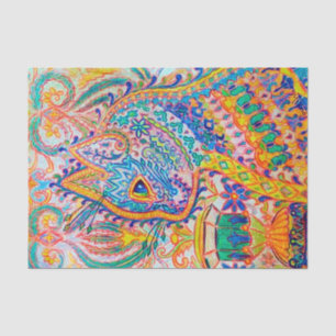 Psychedelic Cat, Louis Wain Tissue Paper