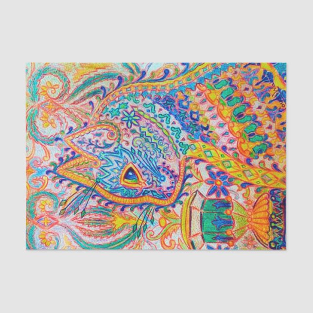 Psychedelic Cat, Louis Wain Tissue Paper (Front)