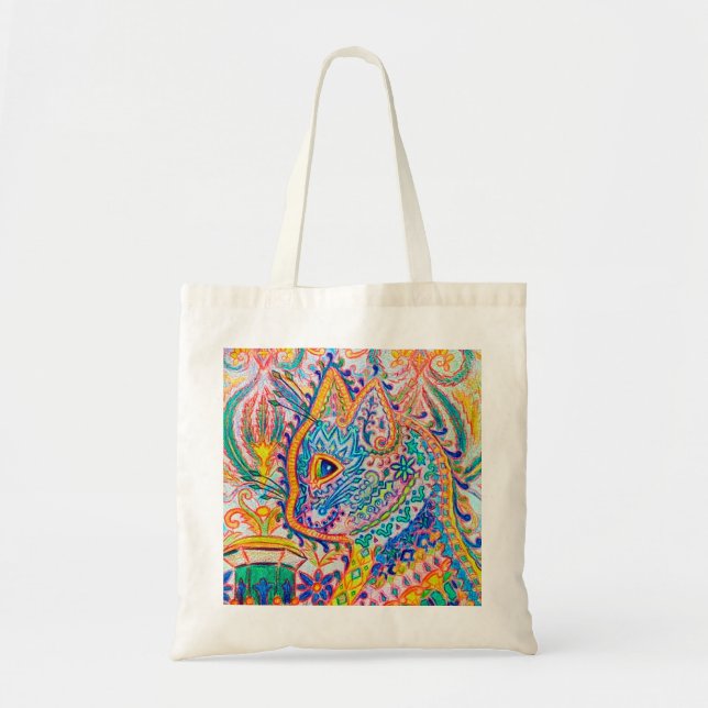 Psychedelic Cat, Louis Wain Tote Bag (Front)