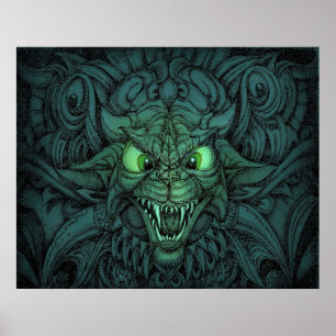 Psychedelic cat poster