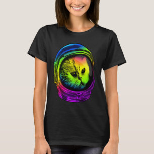 Psychedelic Cat product Astronaut Cat with Space H T-Shirt