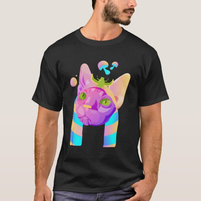 Psychedelic Cat T-Shirt (Front)