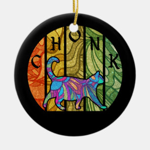 Psychedelic Cat – Trippy Feline Art Ceramic Tree Decoration