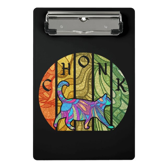Psychedelic Cat – Trippy Feline Art Mini Clipboard (Front)