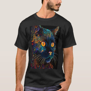 Psychedelic Cat Trippy Hippie Cat T-Shirt