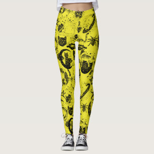 Psychedelic Cats and etc. PSYCAT01A.Yelloe BG Leggings