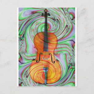 Psychedelic Cello Postcard