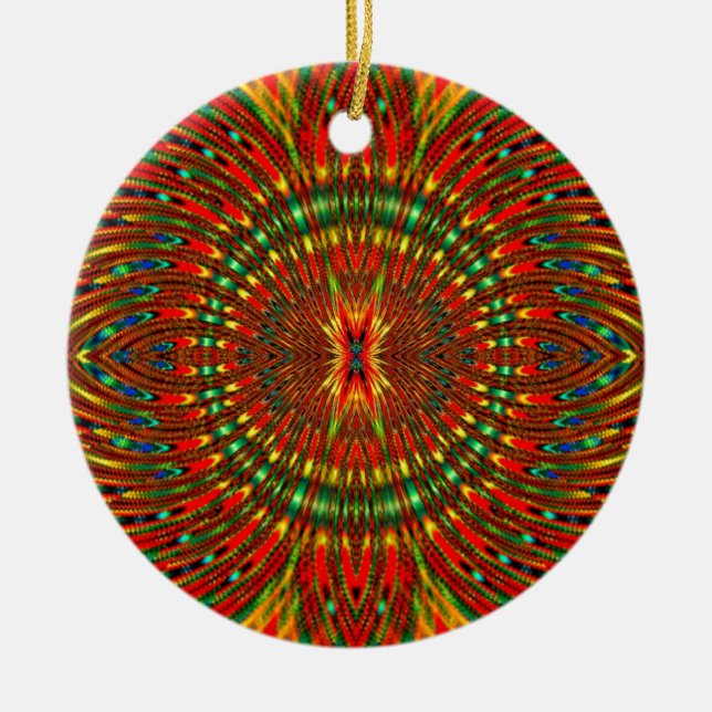 Psychedelic Ceramic Tree Decoration (Front)