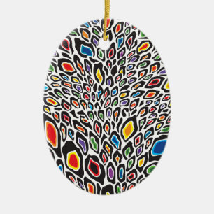 Psychedelic Cheetah Ceramic Tree Decoration