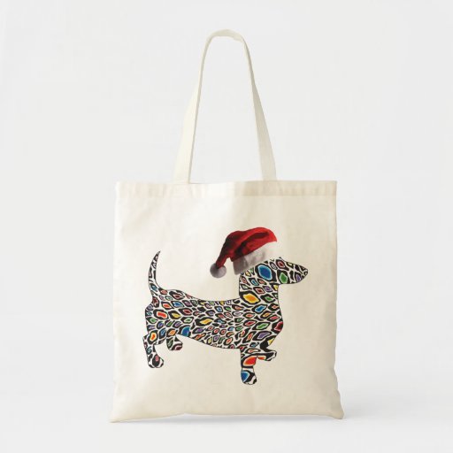 Image of Psychedelic-Cheetah-Doxie-Santa Tote Bag