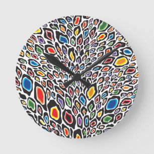 Psychedelic Cheetah Round Clock