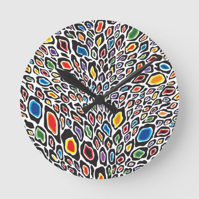 Psychedelic Cheetah Round Clock (Front)