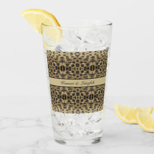 psychedelic cheetah, wild Africa customisable Glass