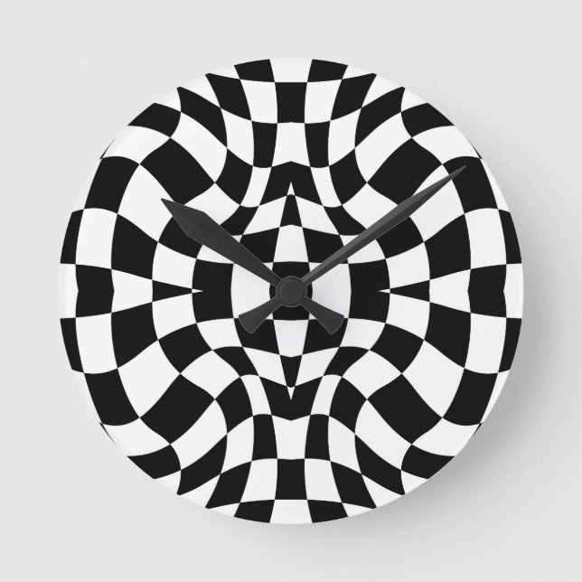Psychedelic chess round clock (Front)