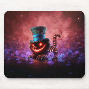 Psychedelic Chessie Cat Amongst Mushrooms Mouse Mat