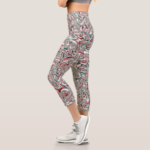 Psychedelic Christmas Capri Leggings