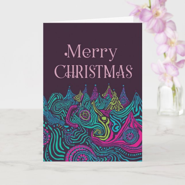 Psychedelic christmas card (Orchid)