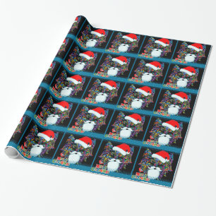 Psychedelic Christmas cat Wrapping Paper