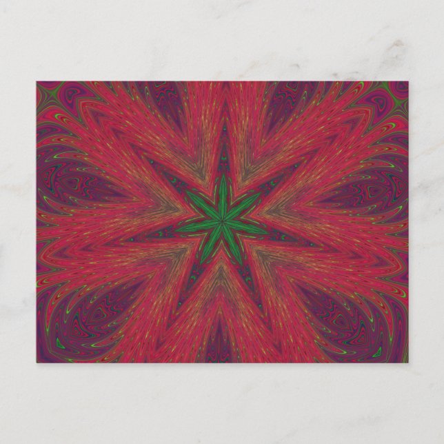 Psychedelic Christmas Kaleidoscope Holiday Postcard (Front)