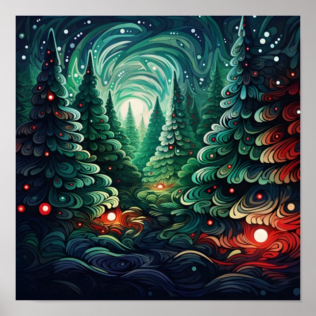 Psychedelic Christmas tree poster (Front)