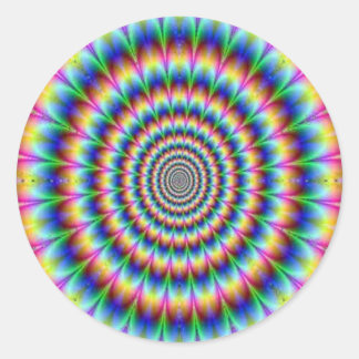 Psychedelic Circle Moving Illusion Dazzling Classic Round Sticker