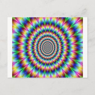 Psychedelic Circle Moving Illusion Dazzling Postcard