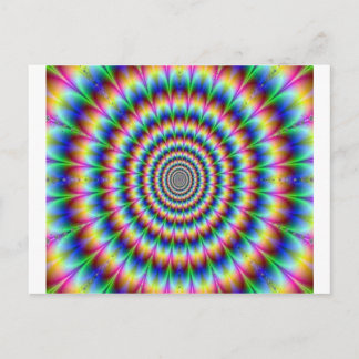 Psychedelic Circle Moving Illusion Dazzling Postcard