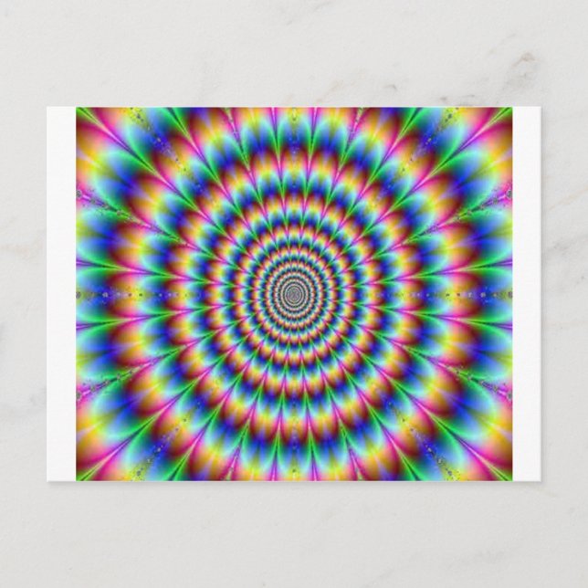 Psychedelic Circle Moving Illusion Dazzling Postcard (Front)