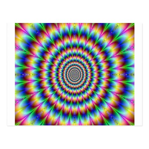 Image of Psychedelic Circle Moving Illusion Dazzling Postcard