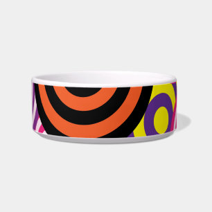 psychedelic circles cat food bowl 