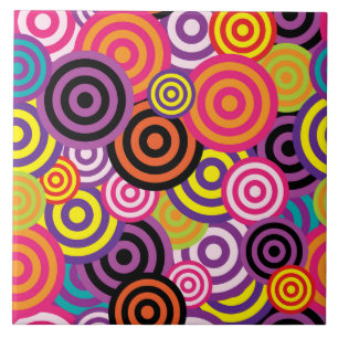 psychedelic circles ceramic tile