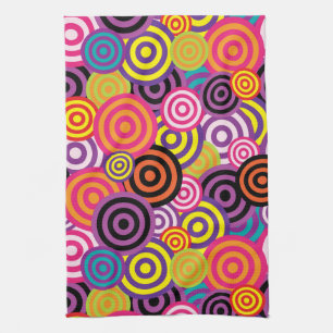 psychedelic circles kitchen towel 