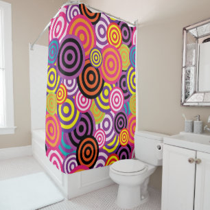 psychedelic circles shower curtain