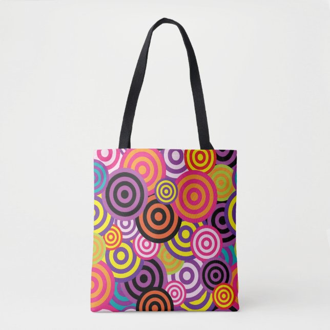 psychedelic circles tote bag (Front)