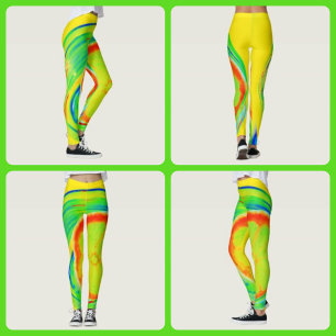 Psychedelic Citrus Bright Colourful Leggings
