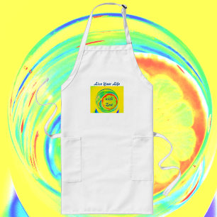 Psychedelic Citrus Live Your Life with Zest Long Apron