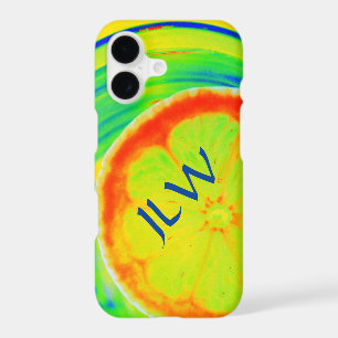 Psychedelic Citrus Pop Art with Initials