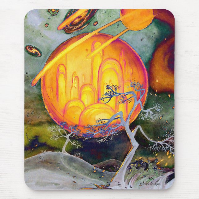 Psychedelic City Mouse Mat (Front)