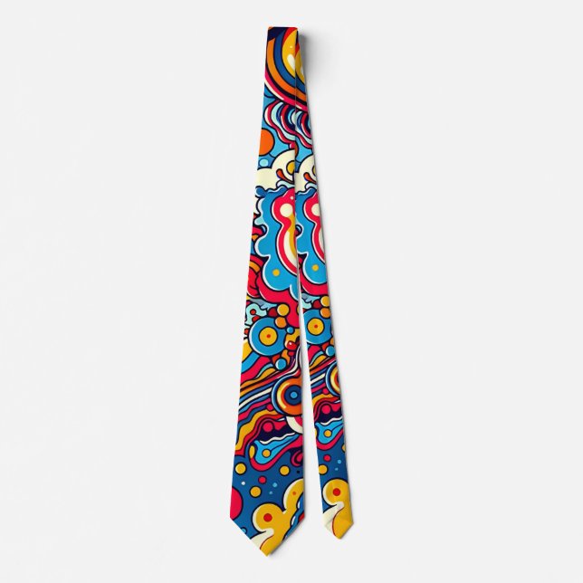 psychedelic colorful graphic tie (Front)