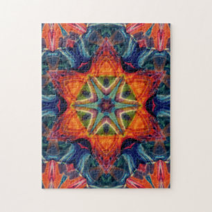 Psychedelic Colorful Kaleidoscope Pattern Jigsaw Puzzle