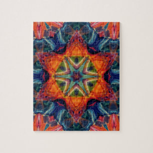 Psychedelic Colorful Kaleidoscope Pattern Jigsaw Puzzle