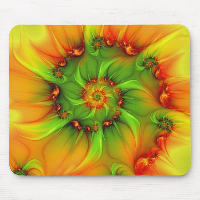 Psychedelic Colorful Modern Abstract Fractal Art Mouse Mat (Front)