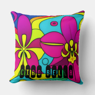 Psychedelic Colour Burst Cushion