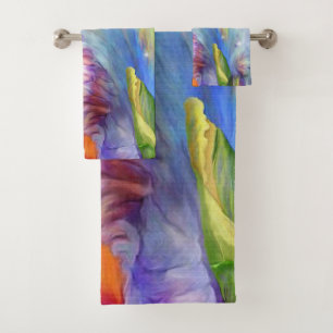 Psychedelic colour scheme bath towel set