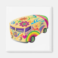 Psychedelic Colourful Bus Summer Of Love