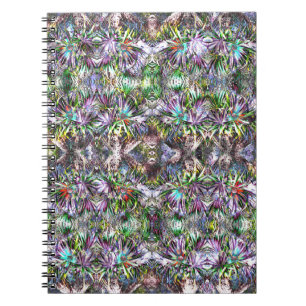 Psychedelic Colourful Flowers Pattern Notebook