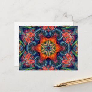 Psychedelic Colourful Kaleidoscope Pattern Postcard