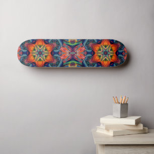 Psychedelic Colourful Kaleidoscope Pattern Skateboard
