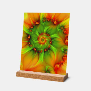 Psychedelic Colourful Modern Abstract Fractal Art Acrylic Sign