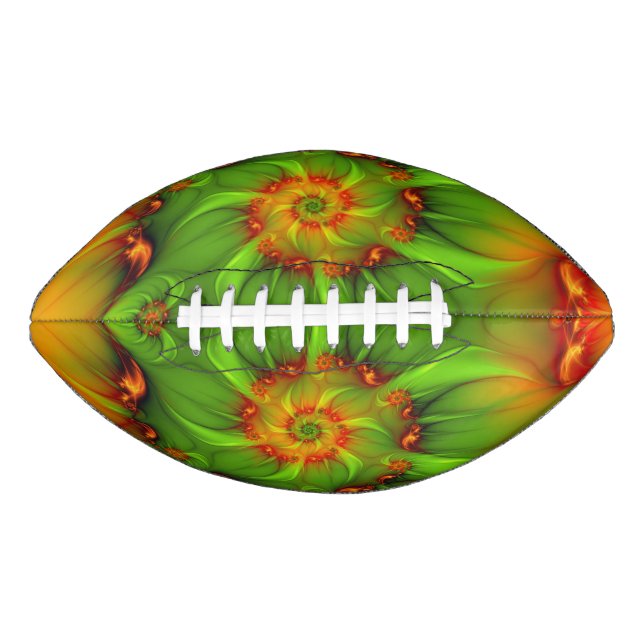 Psychedelic Colourful Modern Abstract Fractal Art American Football (Front)